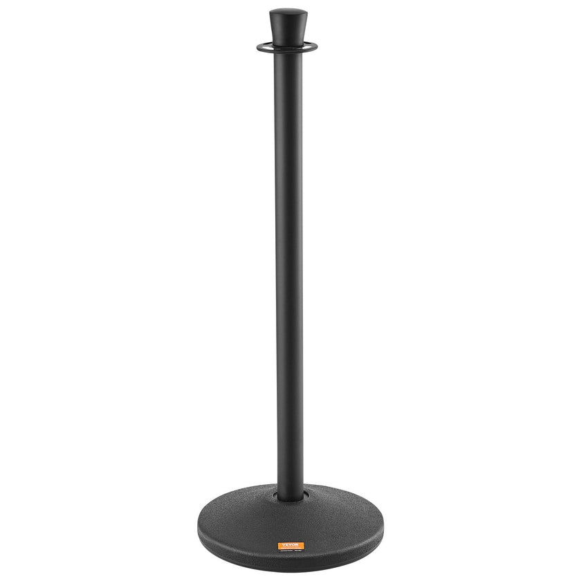 VEVOR Stanchion Posts with Velvet Ropes, 6-Pack Crowd Control Stanchion with 6PCS 5FT Red Velvet Ropes, Carbon Steel Baking Painted Queue Barrier Line Divider & Fillable Plastic Base for Wedding Party