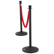 VEVOR Stanchion Posts with Velvet Ropes, 6-Pack Crowd Control Stanchion with 6PCS 5FT Red Velvet Ropes, Carbon Steel Baking Painted Queue Barrier Line Divider & Fillable Plastic Base for Wedding Party