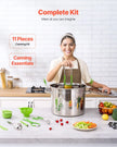 VEVOR Canning Supplies Starter Kit 11 Pieces Stainless Steel Water Bath Cannner