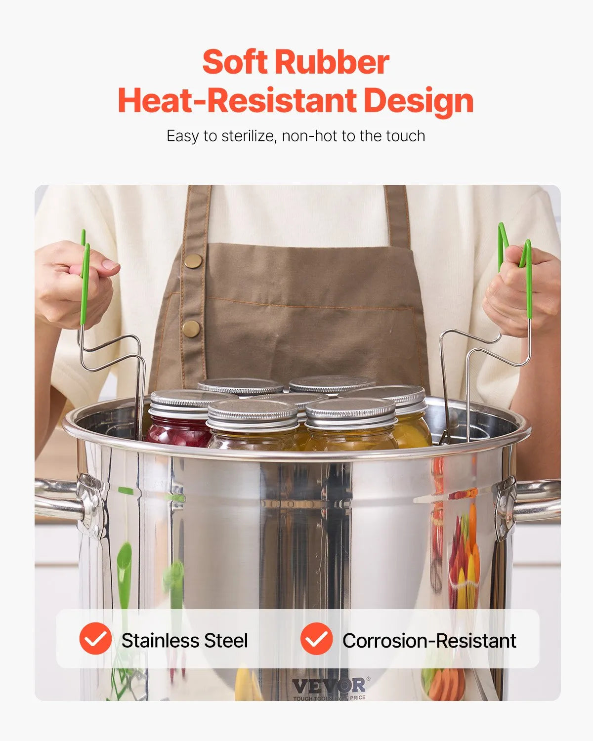 VEVOR Canning Supplies Starter Kit 11 Pieces Stainless Steel Water Bath Cannner