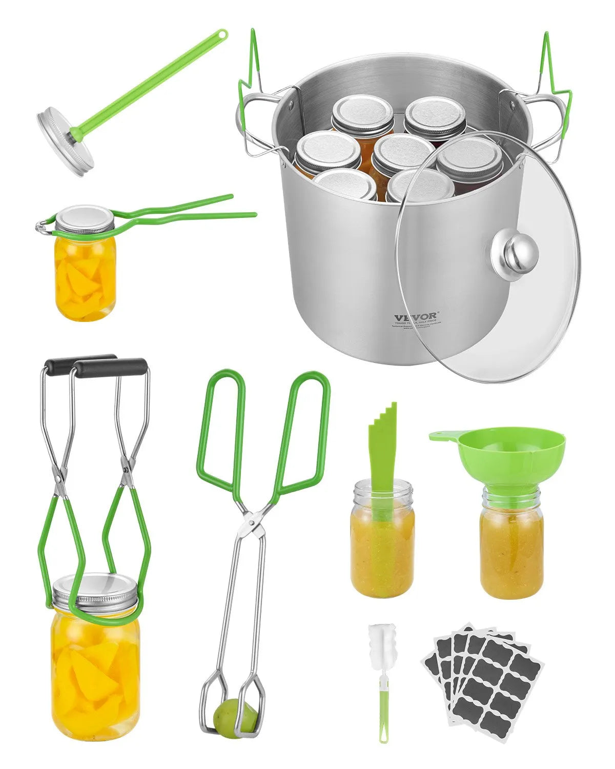VEVOR Canning Supplies Starter Kit 9 PCS Stainless Steel Water Bath Canning Set