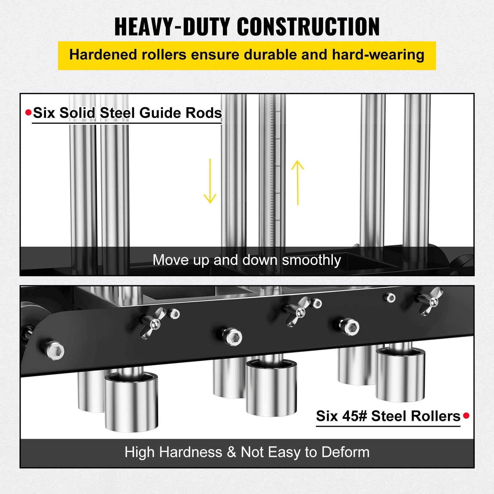 VEVOR Sheet Metal Brake, 0-90° Bending Angle, 3-Station Design Edge Roller, 0.63