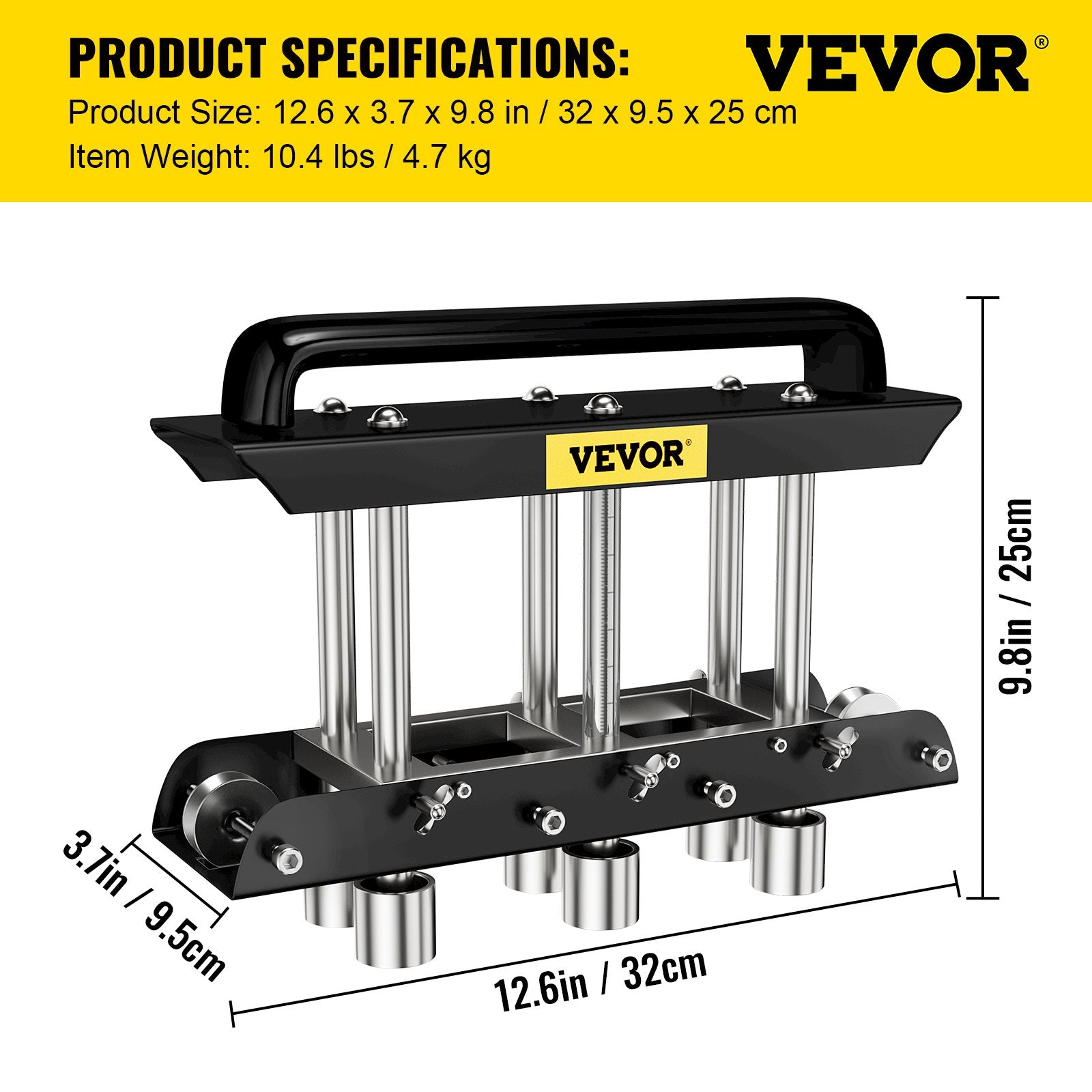 VEVOR Sheet Metal Brake, 0-90° Bending Angle, 3-Station Design Edge Roller, 0.63