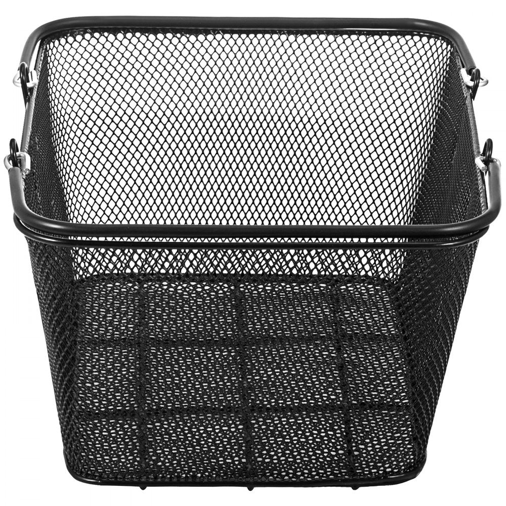 VEVOR 12PCS Shopping Baskets with Handles, Black Metal Shopping Basket, Portable Wire Shopping Basket, Black Wire Mesh shopping Basket Set for Stores Shopping