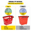 VEVOR 6PCS Shopping Carts, Plastic Rolling Shopping Basket with Wheels, Red Shopping Baskets with Handles, Portable Shopping Basket Set for Retail Store