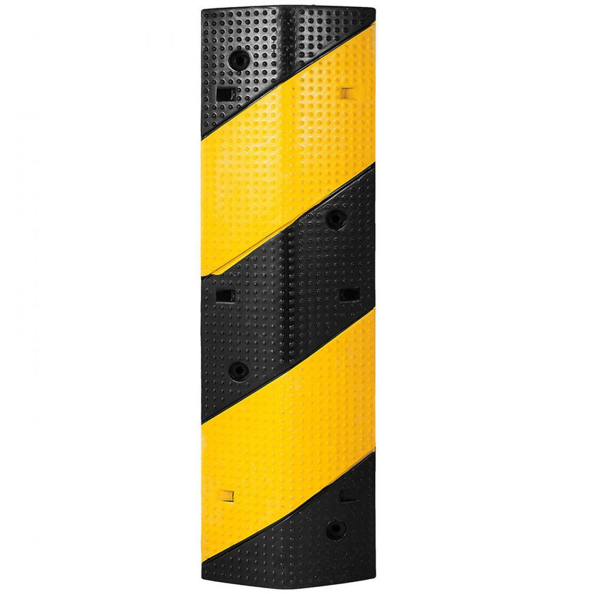 VEVOR  3 Feet Rubber Speed Bump Driveway Modular Heavy Duty Speed Bumps 38.6 x 11.4 x 2.2 Inch 2 Channel Cable Protector Ramp for Garage Gravel Roads Asphalt Concrete