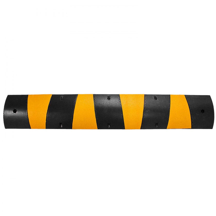 VEVOR 2pcs 6 Feet Rubber Speed Bump Driveway Modular Heavy Duty Speed Bumps 72.4 x 12 x 2.4 Inch Cable Protector Ramp for Garage Gravel Roads Asphalt Concrete (2-Channel, 2Pack-6Ft-Speed Bump)