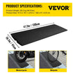 VEVOR Curb Ramp, 1 Pack Rubber Driveway Ramps, Heavy Duty 32000 lbs Weight Capacity Threshold Ramp, 2.6 inch High Curbside Bridge Ramps for Loading Dock Garage Sidewalk? Expandable Full Ramp Set