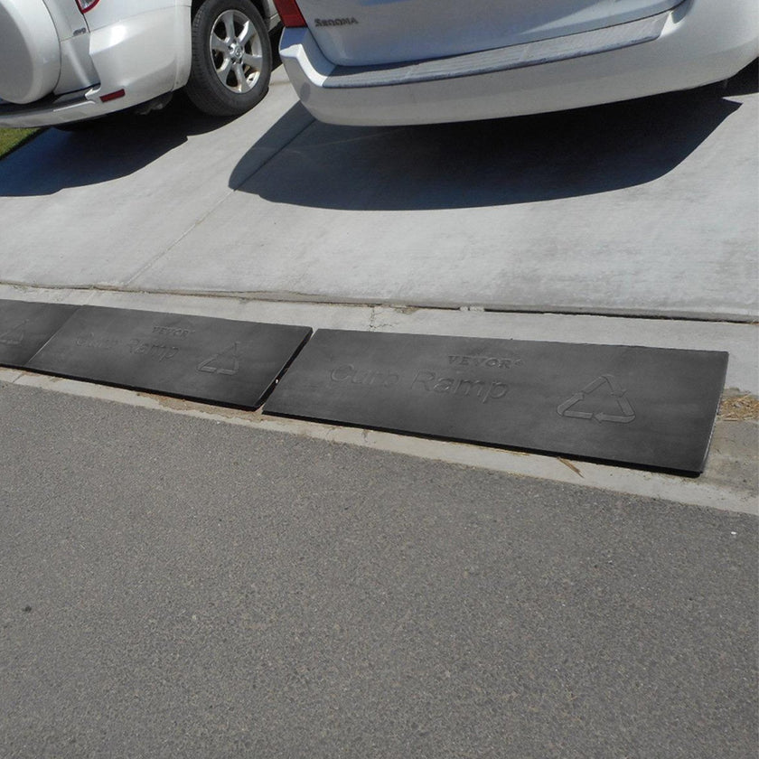 VEVOR Curb Ramp, 1 Pack Rubber Driveway Ramps, Heavy Duty 32000 lbs Weight Capacity Threshold Ramp, 2.6 inch High Curbside Bridge Ramps for Loading Dock Garage Sidewalk? Expandable Full Ramp Set
