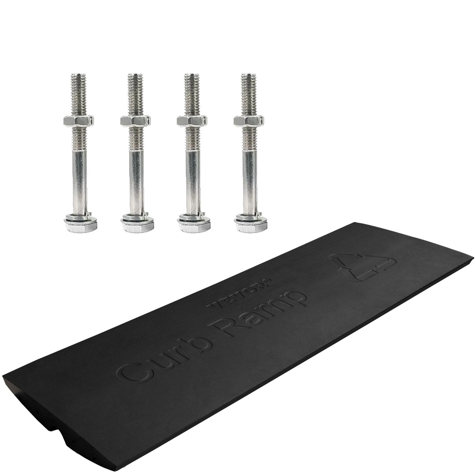 VEVOR Curb Ramp, 1 Pack Rubber Driveway Ramps, Heavy Duty 32000 lbs Weight Capacity Threshold Ramp, 2.6 inch High Curbside Bridge Ramps for Loading Dock Garage Sidewalk? Expandable Full Ramp Set