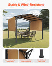 VEVOR 10x10 ft Outdoor Retractable Pergola with Canopy Arched Top Metal Pergola
