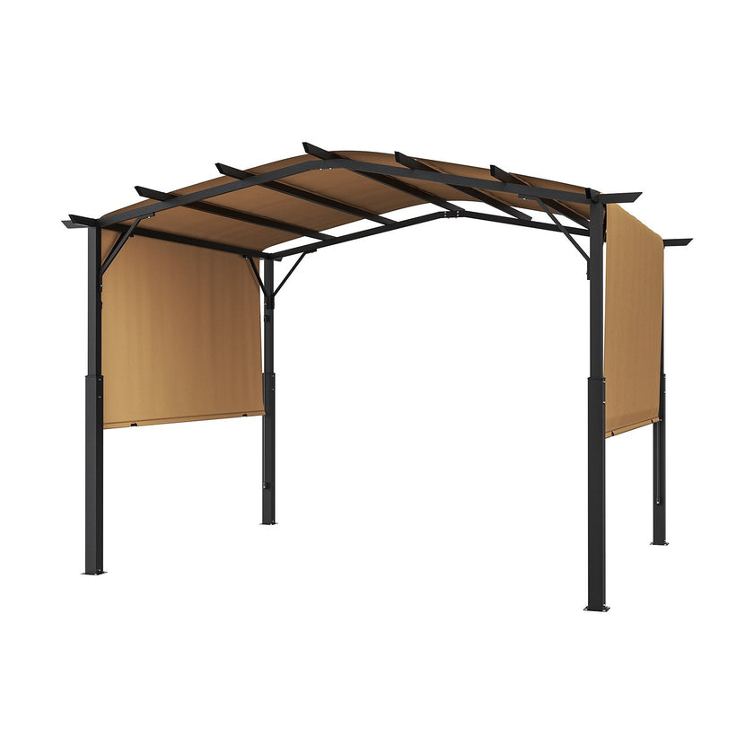 VEVOR 10x10 ft Outdoor Retractable Pergola with Canopy Arched Top Metal Pergola
