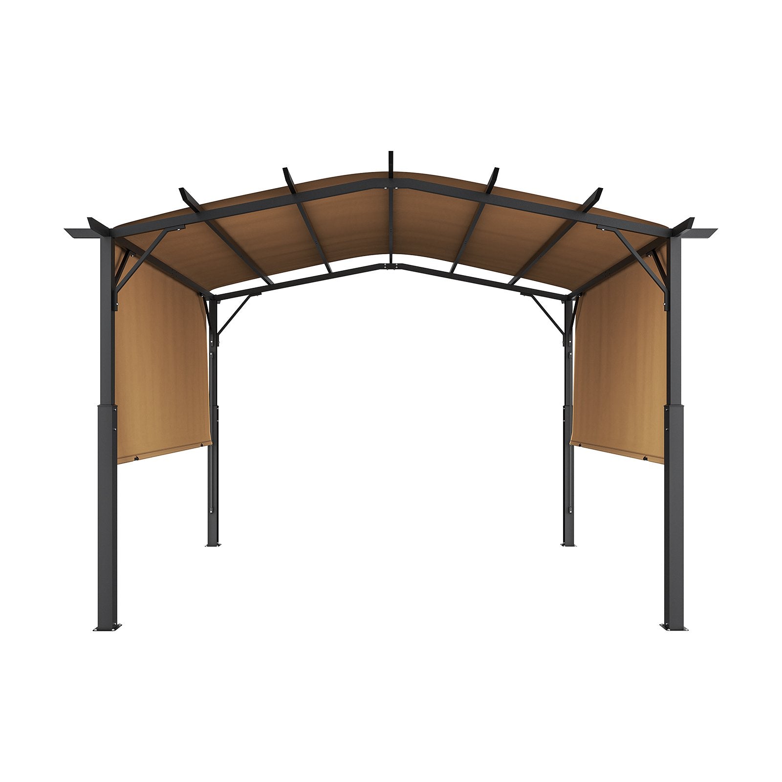 VEVOR 10x10 ft Outdoor Retractable Pergola with Canopy Arched Top Metal Pergola