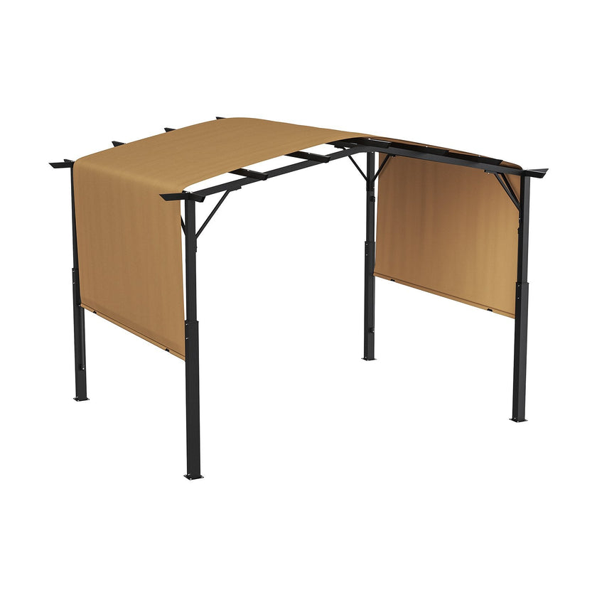 VEVOR 10x10 ft Outdoor Retractable Pergola with Canopy Arched Top Metal Pergola