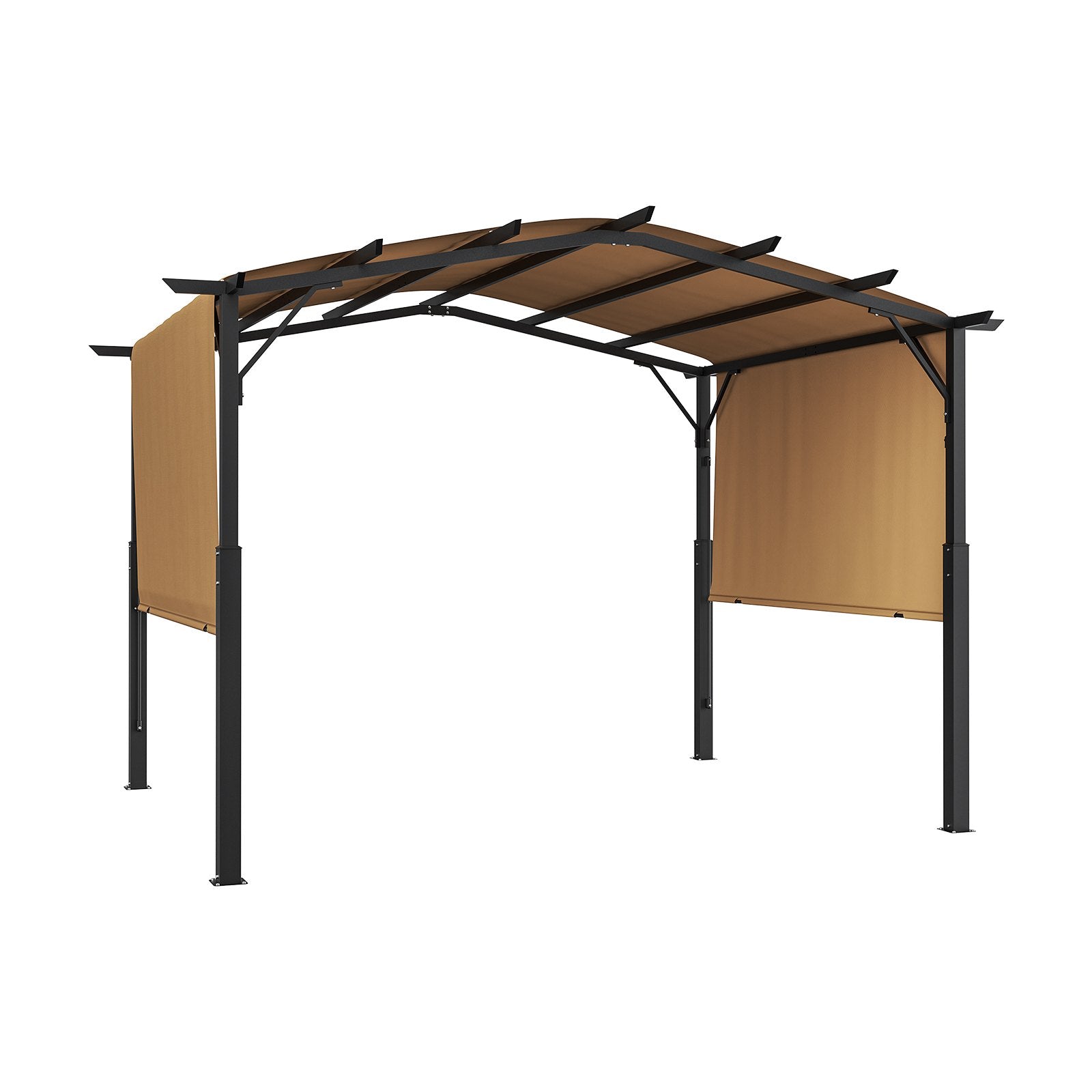 VEVOR 10x10 ft Outdoor Retractable Pergola with Canopy Arched Top Metal Pergola