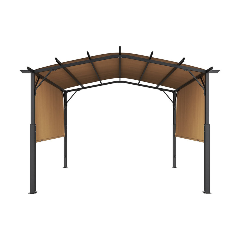 VEVOR 10x12 ft Outdoor Retractable Pergola with Canopy Arched Top Metal Pergola
