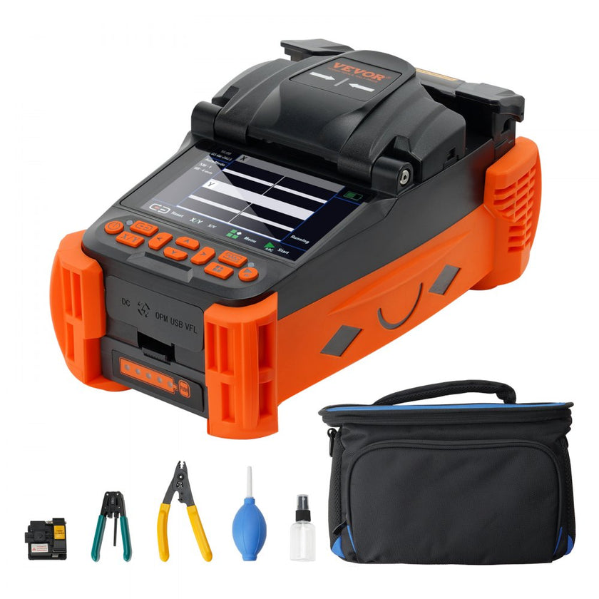 VEVOR Fiber Fusion Splicer 4 Motors, Clad Alignment Fiber Optic Fusion Splicer Kit w/ 4