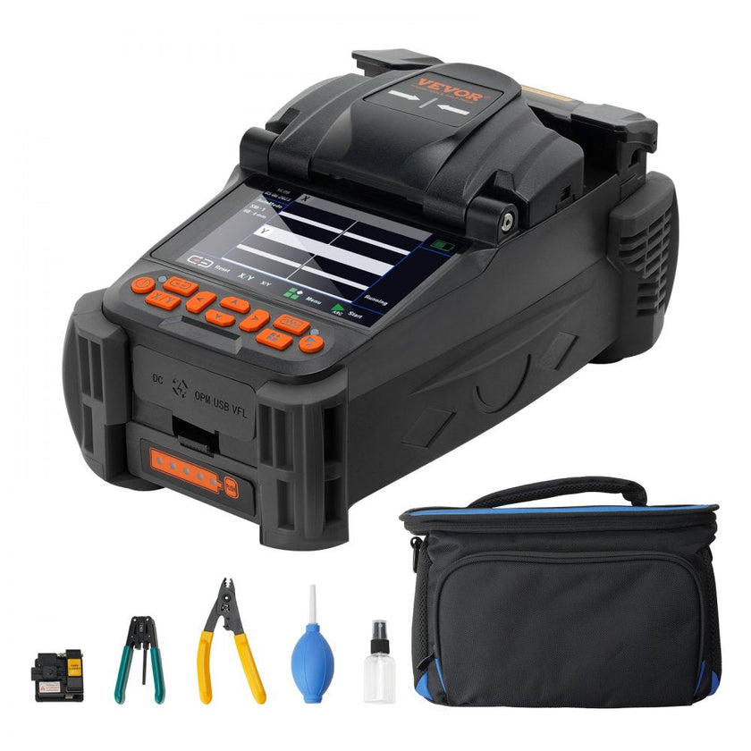 VEVOR Fiber Fusion Splicer 6 Motors, Core Alignment Fiber Optic Fusion Splicer with 4