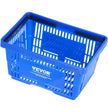 VEVOR Shopping Basket, Set of 12, 24L Durable Plastic Grocery Basket with Handle and Stand, 16.73 x 11.61 x 8.86 inch Portable Shop Basket Bulk Used for Retail Store Supermarket Grocery Shopping, Blue