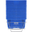 VEVOR Shopping Basket, Set of 12, 24L Durable Plastic Grocery Basket with Handle and Stand, 16.73 x 11.61 x 8.86 inch Portable Shop Basket Bulk Used for Retail Store Supermarket Grocery Shopping, Blue