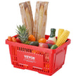 VEVOR Shopping Basket, Set of 12, 24L Durable Plastic Grocery Basket with Handle and Stand, 16.73 x 11.61 x 8.86 inch Portable Shop Basket Bulk Used for Retail Store Supermarket Grocery Shopping, Red