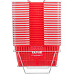 VEVOR Shopping Basket Portable Grocery Basket 20PCS 21L with Handle & Stand Red