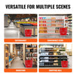 VEVOR Shopping Basket, Set of 12, 21L Durable Plastic Grocery Basket with Metal Handle and Stand, 16.73 x 12.01 x 8.58 inch Portable Shop Basket Used for Retail Store Supermarket Grocery Shopping, Red