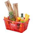 VEVOR Shopping Basket, Set of 12, 21L Durable Plastic Grocery Basket with Metal Handle and Stand, 16.73 x 12.01 x 8.58 inch Portable Shop Basket Used for Retail Store Supermarket Grocery Shopping, Red
