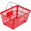 VEVOR Shopping Basket, Set of 12, 21L Durable Plastic Grocery Basket with Metal Handle and Stand, 16.73 x 12.01 x 8.58 inch Portable Shop Basket Used for Retail Store Supermarket Grocery Shopping, Red