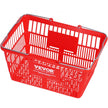 VEVOR Shopping Basket, Set of 12, 21L Durable Plastic Grocery Basket with Metal Handle and Stand, 16.73 x 12.01 x 8.58 inch Portable Shop Basket Used for Retail Store Supermarket Grocery Shopping, Red