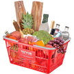 VEVOR Shopping Basket Portable Grocery Basket 12PCS 21L with Handle & Stand Red