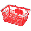 VEVOR Shopping Basket Portable Grocery Basket 12PCS 21L with Handle & Stand Red