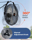 VEVOR Wall Mount Fan, 2 PCS 20 inch Oscillating, 3-speed High Velocity Max. 4000 CFM Industrial Wall Fan for Indoor, Commercial, Residential, Warehouse, Greenhouse, Workshop, Basement, Garage,Black
