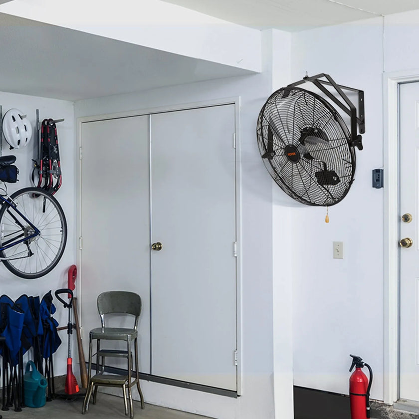 VEVOR Wall Mount Fan, 2 PCS 20 inch Oscillating, 3-speed High Velocity Max. 4000 CFM Industrial Wall Fan for Indoor, Commercial, Residential, Warehouse, Greenhouse, Workshop, Basement, Garage,Black