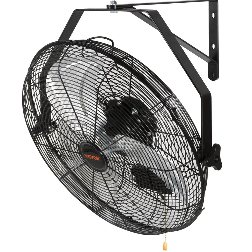 VEVOR Wall Mount Fan, 2 PCS 20 inch Oscillating, 3-speed High Velocity Max. 4000 CFM Industrial Wall Fan for Indoor, Commercial, Residential, Warehouse, Greenhouse, Workshop, Basement, Garage,Black