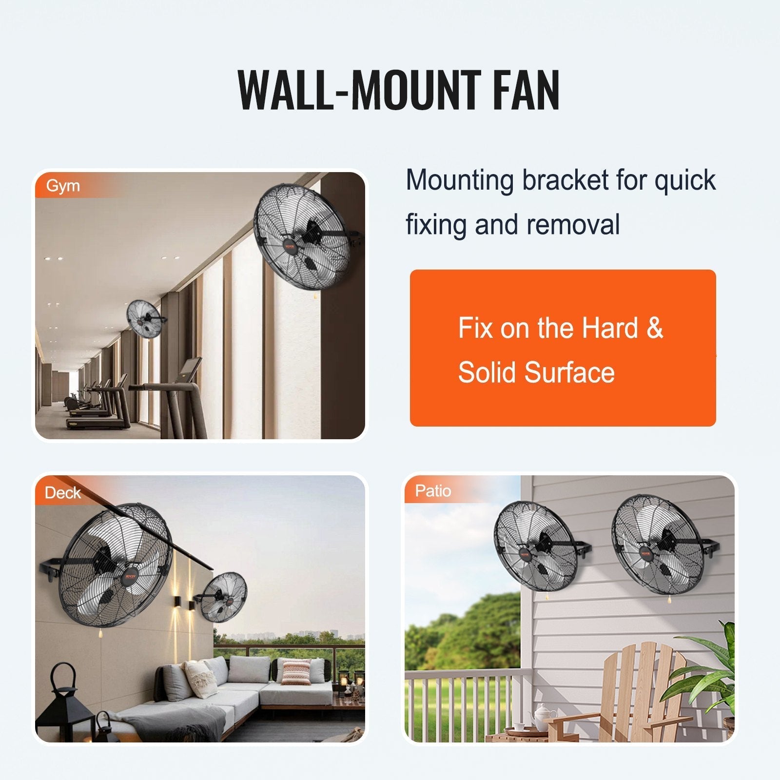 VEVOR Wall Mount Fan, 2 PCS 18 inch Waterproof, 3-speed High Velocity Max. 4000 CFM Industrial Wall Fan for Indoor, Commercial, Residential, Warehouse, Greenhouse, Workshop, Basement, Garage,Black