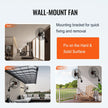 VEVOR Wall Mount Fan, 2 PCS 18 inch Oscillating, 3-speed High Velocity Max. 4000 CFM Industrial Wall Fan for Indoor, Commercial, Residential, Warehouse, Greenhouse, Workshop, Basement, Garage,Black