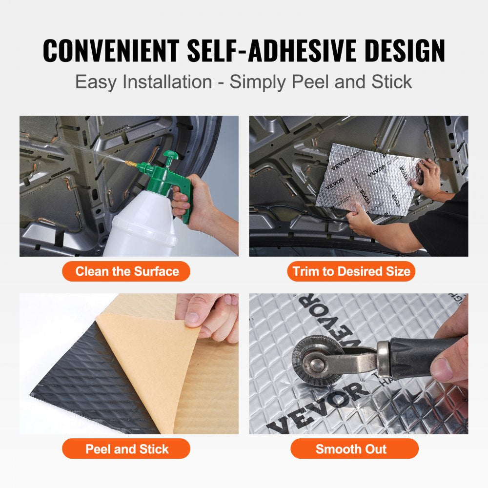 VEVOR Car Sound Deadening Mat, 80 mil 36 sqft Car Sound Dampening Material, Butyl Automotive Sound Deadener, Noise Insulation and Vibration Dampening Material for Car