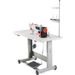 VEVOR Industrial Sewing Machine, 5000s.p.m Heavy-duty Lockstitch Sewing Machine with 550W Servo Motor and Table Stand, Electro-mechanization Intelligent Start-stop, Clear Control Panel for Easy Use