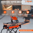 VEVOR Wet Tile Saw with Stand, 10-inch 65Mn Steel Blade, 4500 RPM Motor, Tile Cutter Wet Saw with Water Reservoir and Casters, 0-45 Degrees Miter Angle for Cutting Tiles, Floor Tiles, and Stones