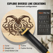 VEVOR Wood Burning Kit, 200~700°C Adjustable Temperature with Display, Dual Output Port with 2 Pyrography Pens, 23 Wire Nibs, 1 Pen Holder, 4 Wood Chip, 1 Screwdriver, 1 Tweezers, 1 Knife, 1 Sponge
