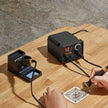 VEVOR Wood Burning Kit, 200~700°C Adjustable Temperature with Display, Dual Output Port with 2 Pyrography Pens, 23 Wire Nibs, 1 Pen Holder, 4 Wood Chip, 1 Screwdriver, 1 Tweezers, 1 Knife, 1 Sponge