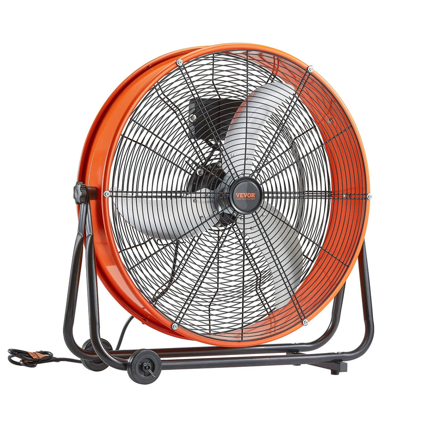 VEVOR Drum Fan 24 Inch High Velocity Industrial Use 3-Speed Timer for Warehouse