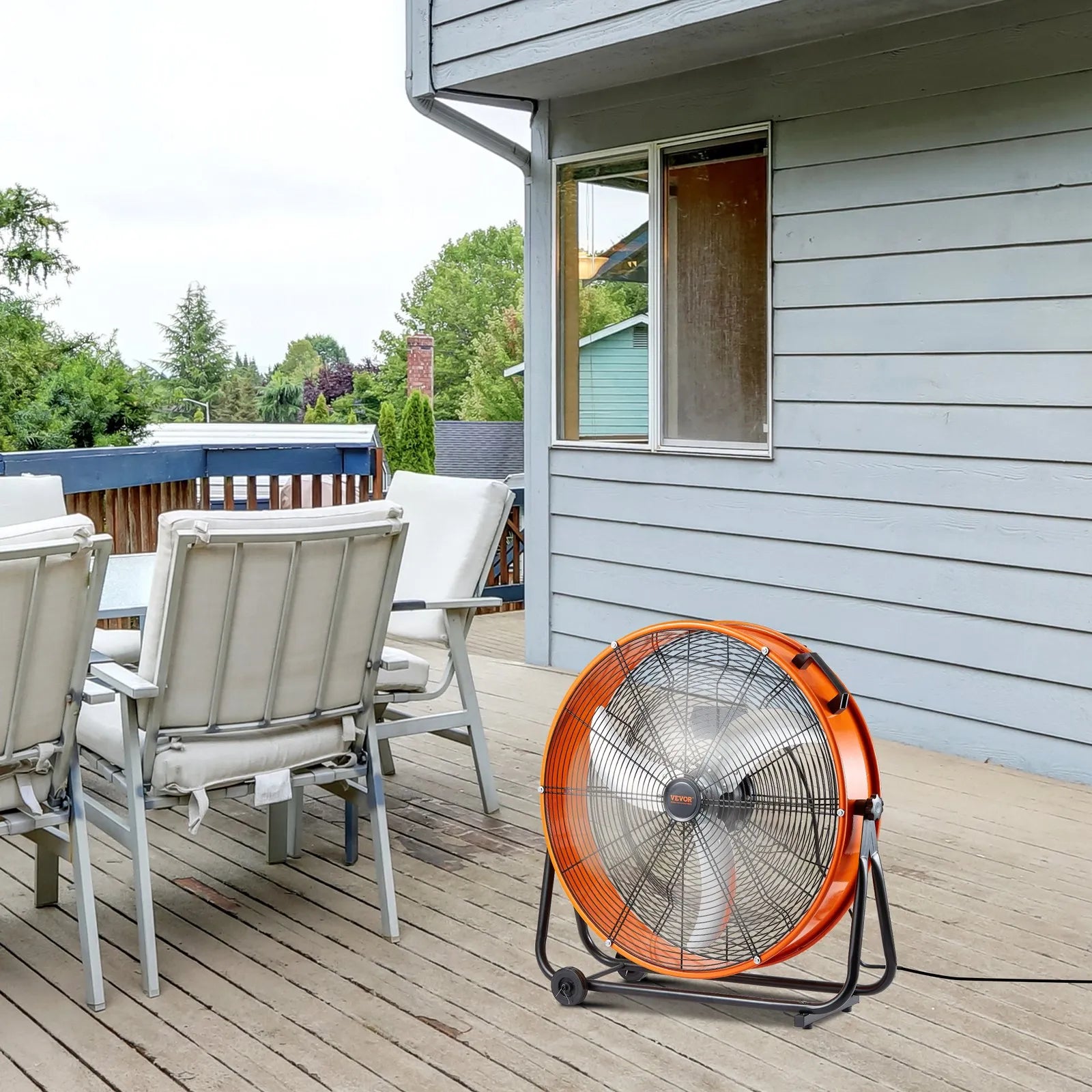 VEVOR Drum Fan 24 Inch High Velocity Industrial Use 3-Speed 8600CFM for Warehouse