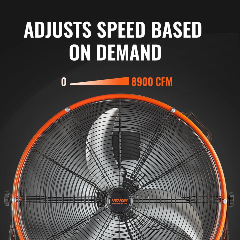 VEVOR Drum Fan 24 In High Velocity Industrial Infinitely Variable Speed 7935CFM