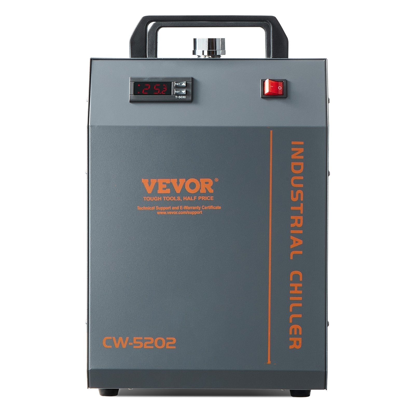 VEVOR Industrial Water Chiller, CW-5202, Industrial Water Cooler Cooling System with Built-in Compressor 7L Water Tank Capacity 18 L/min Max Flow Rate, for CO2 Laser Engraving Machine Cooling Machine