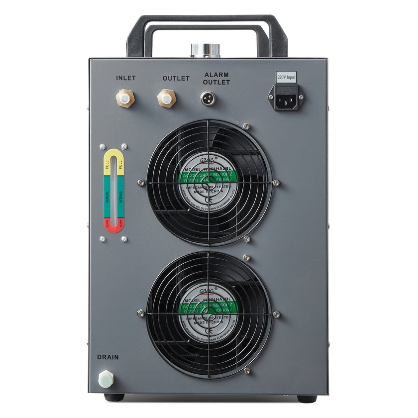 VEVOR Industrial Water Chiller, CW-5200, Industrial Water Cooler Cooling System with Built-in Compressor 7L Water Tank Capacity 13 L/min Max Flow Rate, for CO2 Laser Engraving Machine Cooling Machine