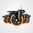 VEVOR Caster Wheels, 4 inch, Set of 4, 440 lbs Capacity, Threaded Stem Casters with Security Dual Locking A/B Brake, Heavy Duty Industrial Casters, No Noise Swivel Caster Wheels for Cart, Furniture