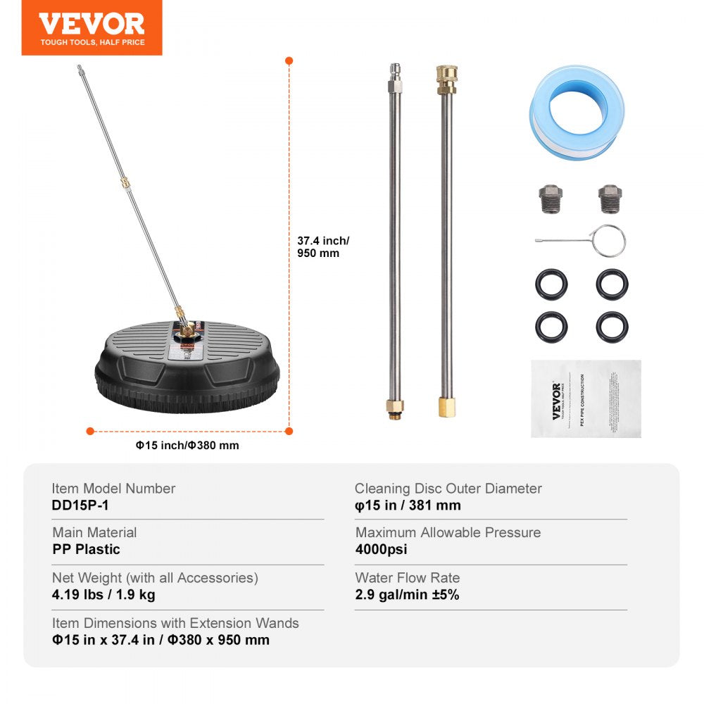 VEVOR Pressure Washer Surface Cleaner Universal 15