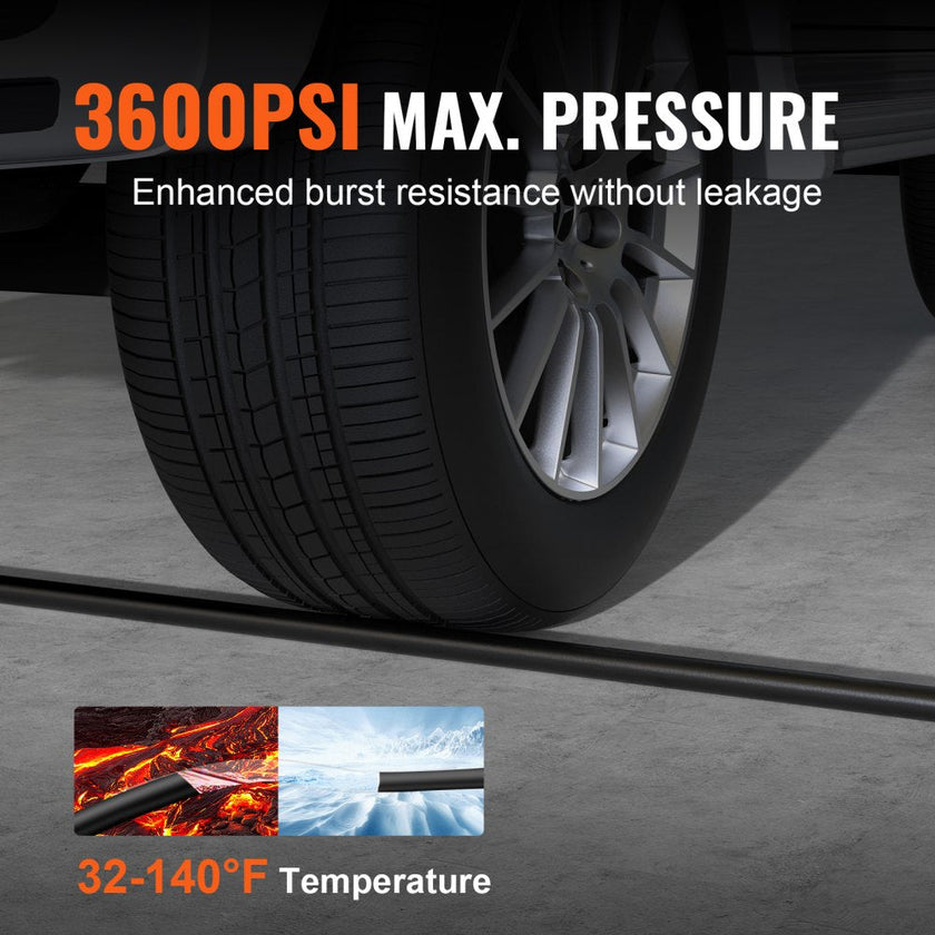 VEVOR Pressure Washer Hose, 25 FT, 1/4